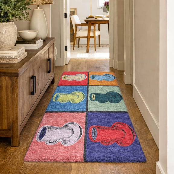 Addison Rugs Dream Shag Premium Machine Washable Transitional Coffee Mugs Kaleidoscope Runner Rug, 2'3" x 7'6"