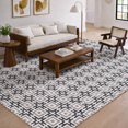 thumbnail image 1 of Addison Rugs Dream Shag Premium Machine Washable Transitional Modern Squares Black Rectangle Rug, 3' x 5', 1 of 8