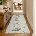 thumbnail image 1 of Addison Rugs Dream Shag Premium Machine Washable Transitional Shell Border Oyster Runner Rug, 2'3" x 7'6", 1 of 8