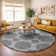 thumbnail image 1 of Addison Rugs Dream Shag Premium Machine Washable Transitional Geo, Circles Shadow Round Rug, 8' x 8', 1 of 8