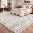 thumbnail image 1 of Addison Rugs Dream Shag Premium Machine Washable Transitional Tribal, Diamond Taupe Rectangle Rug, 9' x 12', 1 of 8