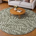 thumbnail image 1 of Addison Rugs Dream Shag Premium Machine Washable Transitional Tropical, Leaves, Botanical Green Round Rug, 8' x 8', 1 of 8