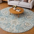 thumbnail image 1 of Addison Rugs Dream Shag Premium Machine Washable Traditional Ornate Peacock Round Rug, 8' x 8', 1 of 8
