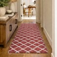 thumbnail image 1 of Addison Rugs Dream Shag Premium Machine Washable Transitional Lattice Red Runner Rug, 2'3" x 7'6", 1 of 8