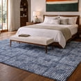 thumbnail image 1 of Addison Rugs Dream Shag Premium Machine Washable Transitional Squares Blue Rectangle Rug, 5' x 7'6", 1 of 8