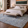 thumbnail image 1 of Addison Rugs Dream Shag Premium Machine Washable Transitional Horizontal Bars Blue Rectangle Rug, 9' x 12', 1 of 8