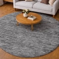 thumbnail image 1 of Addison Rugs Dream Shag Premium Machine Washable Transitional Horizontal Bars Gray Round Rug, 8' x 8', 1 of 8