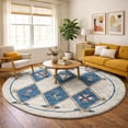 thumbnail image 1 of Addison Rugs Dream Shag Premium Machine Washable Transitional Lighthouse Ivory Round Rug, 8' x 8', 1 of 8