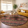 thumbnail image 1 of Addison Rugs Dream Shag Premium Machine Washable Transitional Aztec Brown Round Rug, 8' x 8', 1 of 8