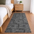 thumbnail image 1 of Addison Rugs Dream Shag Premium Machine Washable Transitional Squares Black Runner Rug, 2'3" x 7'6", 1 of 8