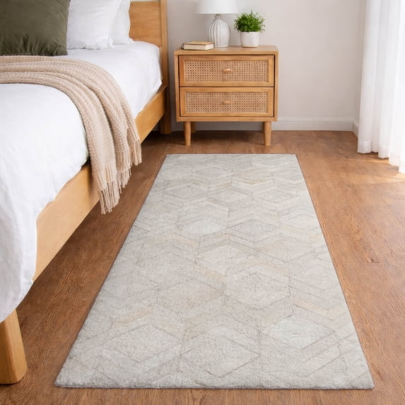 Addison Rugs Dream Shag Premium Machine Washable Transitional Herringbone Ivory Runner Rug, 2'3" x 7'6"