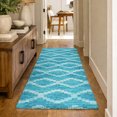 thumbnail image 1 of Addison Rugs Dream Shag Premium Machine Washable Transitional Tribal, Diamond Turquoise Runner Rug, 2'3" x 7'6", 1 of 8