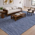 thumbnail image 1 of Addison Rugs Dream Shag Premium Machine Washable Transitional Stripes Navy Rectangle Rug, 5' x 7'6", 1 of 8