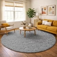 thumbnail image 1 of Addison Rugs Dream Shag Premium Machine Washable Transitional Houndstooth Black Round Rug, 8' x 8', 1 of 8