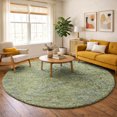 thumbnail image 1 of Addison Rugs Dream Shag Premium Machine Washable Transitional Tropical, Leaves, Botanical Green Round Rug, 8' x 8', 1 of 8