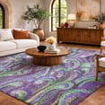 thumbnail image 1 of Addison Rugs Dream Shag Premium Machine Washable Transitional Mosaic Waves Purple Rectangle Rug, 8' x 10', 1 of 8