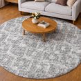 thumbnail image 1 of Addison Rugs Dream Shag Premium Machine Washable Transitional Squares Gray Round Rug, 8' x 8', 1 of 8