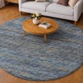 thumbnail image 1 of Addison Rugs Dream Shag Premium Machine Washable Transitional Horizontal Bars Blue Round Rug, 8' x 8', 1 of 8