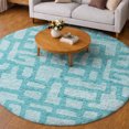 thumbnail image 1 of Addison Rugs Dream Shag Premium Machine Washable Transitional Contemporary Turquoise Round Rug, 8' x 8', 1 of 8