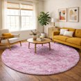 thumbnail image 1 of Addison Rugs Dream Shag Premium Machine Washable Transitional Shells Pink Round Rug, 8' x 8', 1 of 8