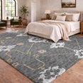 thumbnail image 1 of Addison Rugs Dream Shag Premium Machine Washable Transitional Open Field, Ornate Gray Rectangle Rug, 3' x 5', 1 of 8
