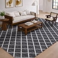 thumbnail image 1 of Addison Rugs Dream Shag Premium Machine Washable Transitional Lattice Black Rectangle Rug, 9' x 12', 1 of 8