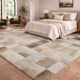 thumbnail image 1 of Addison Rugs Dream Shag Premium Machine Washable Transitional Boxes Taupe Rectangle Rug, 5' x 7'6", 1 of 8