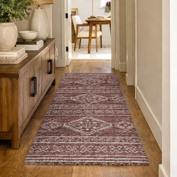 Addison Rugs Dream Shag Premium Machine Washable Transitional Tribal, Diamond Canyon Runner Rug, 2'3" x 7'6"