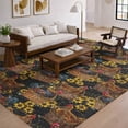thumbnail image 1 of Addison Rugs Dream Shag Premium Machine Washable Transitional Rooster In Basket Midnight Rectangle Rug, 3' x 5', 1 of 8