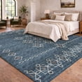 thumbnail image 1 of Addison Rugs Dream Shag Premium Machine Washable Transitional Tribal, Boho Blue Rectangle Rug, 3' x 5', 1 of 8