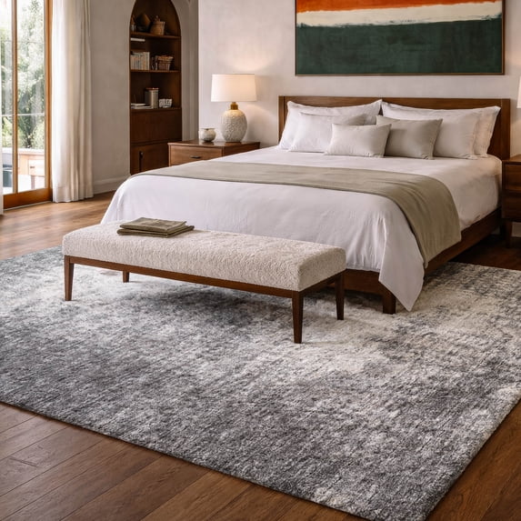 Addison Rugs Dream Shag Premium Machine Washable Transitional Abstract Black Rectangle Rug, 3' x 5'