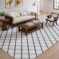 thumbnail image 1 of Addison Rugs Dream Shag Premium Machine Washable Transitional Lattice Gray Rectangle Rug, 8' x 10', 1 of 8