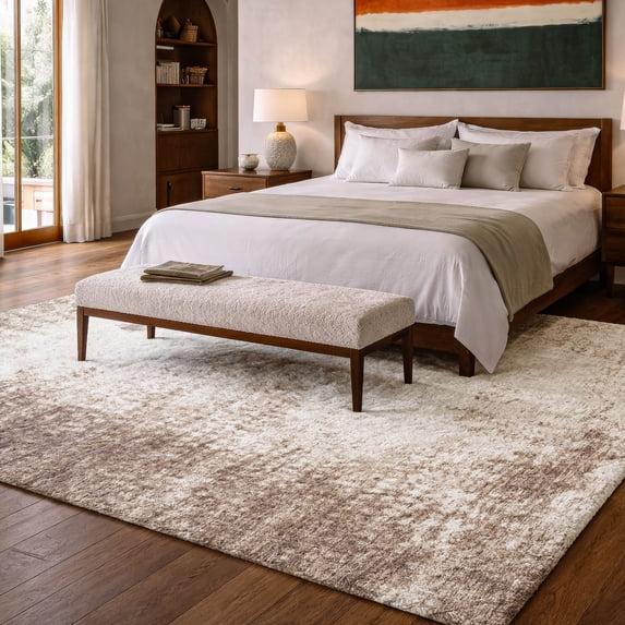 Addison Rugs Dream Shag Premium Machine Washable Transitional Abstract Brown Rectangle Rug, 3' x 5'
