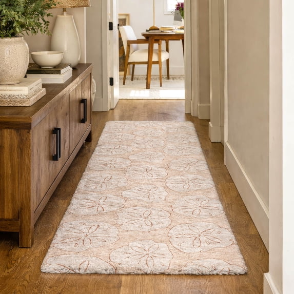 Addison Rugs Dream Shag Premium Machine Washable Transitional Sand Dollar Nectarine Runner Rug, 2'3" x 7'6"