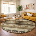 thumbnail image 1 of Addison Rugs Dream Shag Premium Machine Washable Transitional Bear/moose Cutouts Brown Round Rug, 8' x 8', 1 of 8