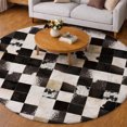 thumbnail image 1 of Addison Rugs Dream Shag Premium Machine Washable Transitional Boxes Black Round Rug, 8' x 8', 1 of 8