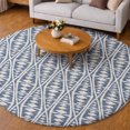 thumbnail image 1 of Addison Rugs Dream Shag Premium Machine Washable Transitional Tribal, Boho Blue Round Rug, 8' x 8', 1 of 8