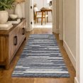 thumbnail image 1 of Addison Rugs Dream Shag Premium Machine Washable Transitional Stripes, Bars, Horizontal Lines Gray Runner Rug, 2'3" x 7'6", 1 of 8