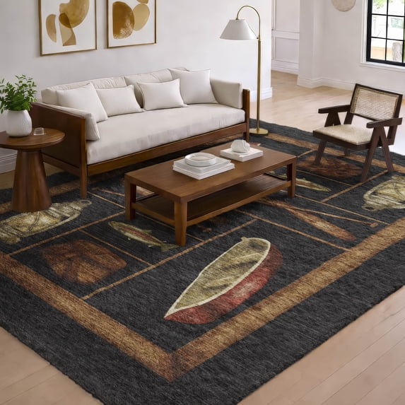 Addison Rugs Dream Shag Premium Machine Washable Transitional Cabin Midnight Rectangle Rug, 3' x 5'