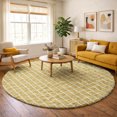 thumbnail image 1 of Addison Rugs Dream Shag Premium Machine Washable Transitional Lattice Gold Round Rug, 8' x 8', 1 of 8