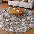 thumbnail image 1 of Addison Rugs Dream Shag Premium Machine Washable Transitional Herringbone Gray Round Rug, 8' x 8', 1 of 8