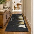 thumbnail image 1 of Addison Rugs Dream Shag Premium Machine Washable Transitional Gold Trees Midnight Runner Rug, 2'3" x 7'6", 1 of 8