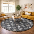 thumbnail image 1 of Addison Rugs Dream Shag Premium Machine Washable Transitional Turtles Midnight Round Rug, 8' x 8', 1 of 8