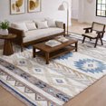 thumbnail image 1 of Addison Rugs Dream Shag Premium Machine Washable Transitional Aztec Taupe Rectangle Rug, 9' x 12', 1 of 8