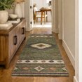 thumbnail image 1 of Addison Rugs Dream Shag Premium Machine Washable Transitional Aztec Green Runner Rug, 2'3" x 7'6", 1 of 8