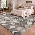 thumbnail image 1 of Addison Rugs Dream Shag Premium Machine Washable Transitional Herringbone Gray Rectangle Rug, 5' x 7'6", 1 of 8