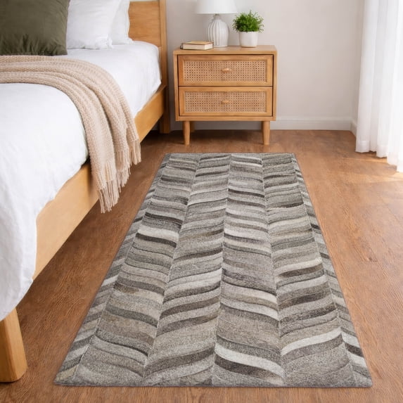 Addison Rugs Dream Shag Premium Machine Washable Transitional Herringbone Gray Runner Rug, 2'3" x 7'6"