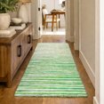 thumbnail image 1 of Addison Rugs Dream Shag Premium Machine Washable Transitional Stripes Green Runner Rug, 2'3" x 7'6", 1 of 8