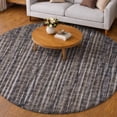 thumbnail image 1 of Addison Rugs Dream Shag Premium Machine Washable Transitional Textured Stripes Brown Round Rug, 8' x 8', 1 of 8