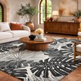 thumbnail image 1 of Addison Rugs Dream Shag Premium Machine Washable Transitional Large Leaves Midnight Rectangle Rug, 5' x 7'6", 1 of 8